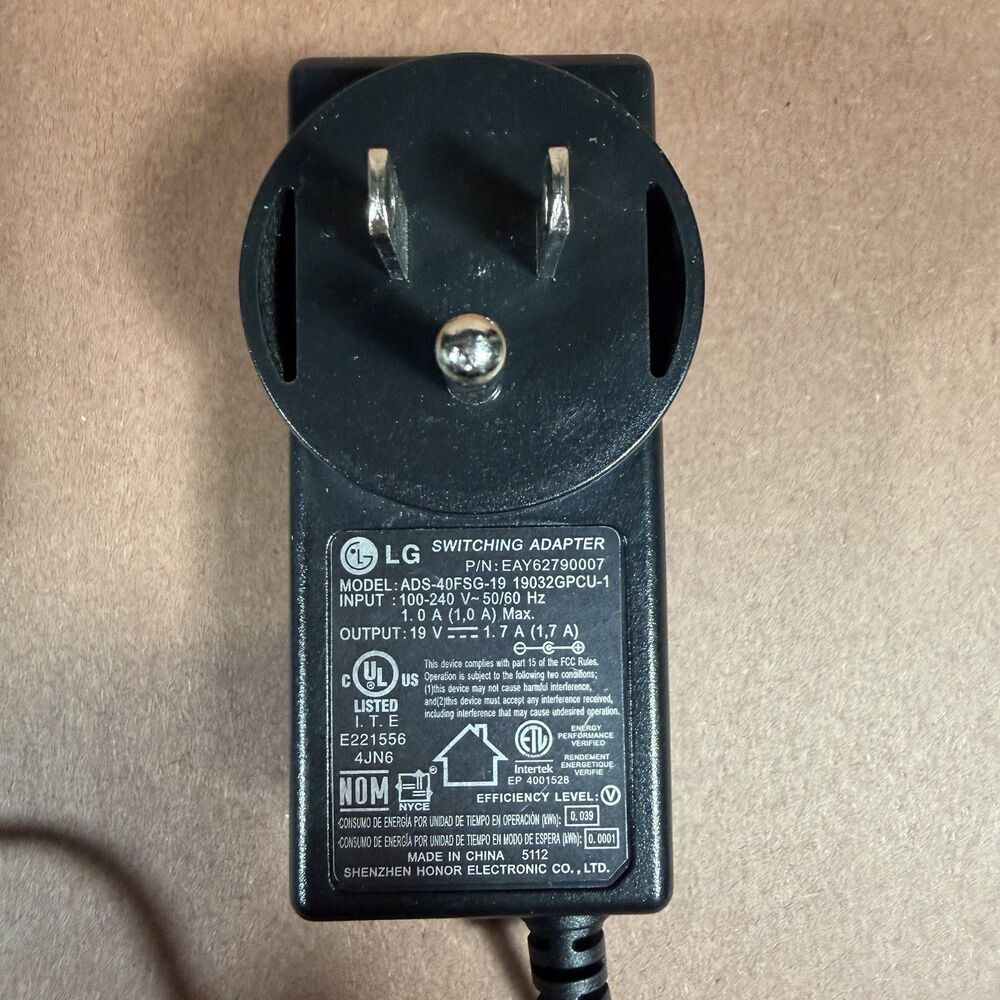 Genuine LG AC Power Adapter ADS-40FSG-19 19032GPCU-1 (19v-1.7A)